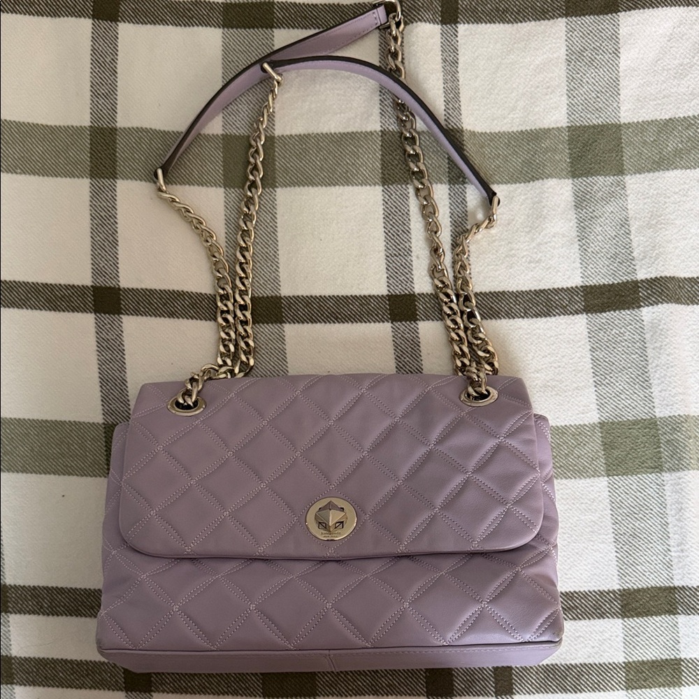 Elegant Purple Quilted Chain Shoulder Bag